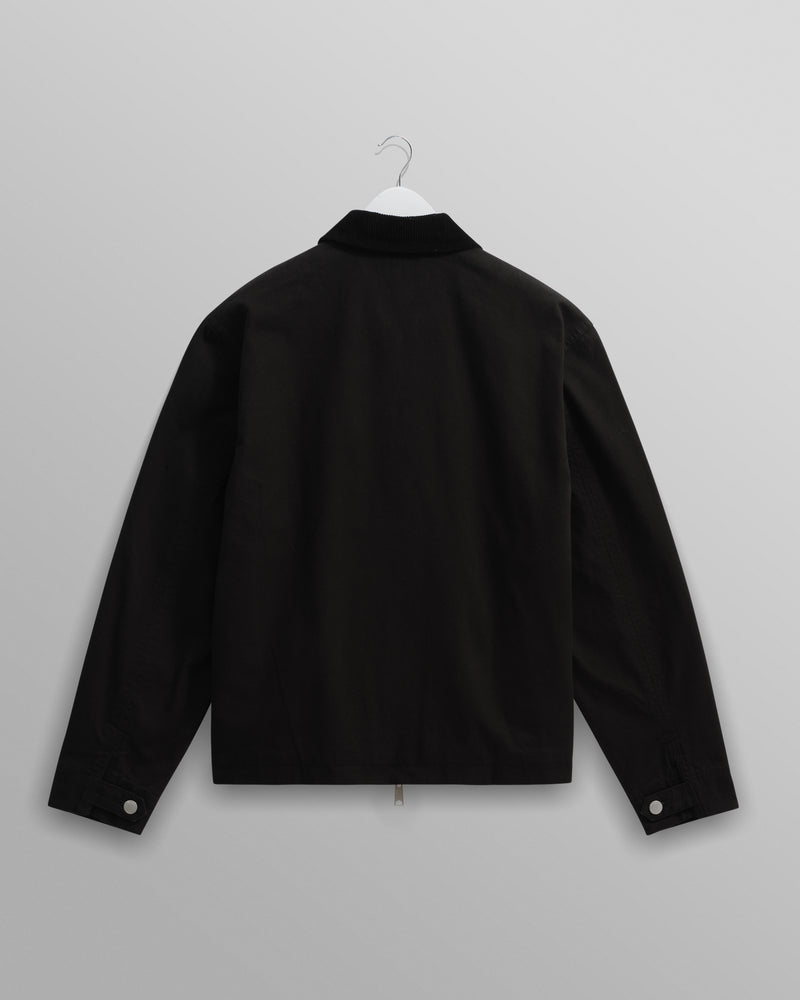wax london men's Mason - Black Canvas Work Jacket