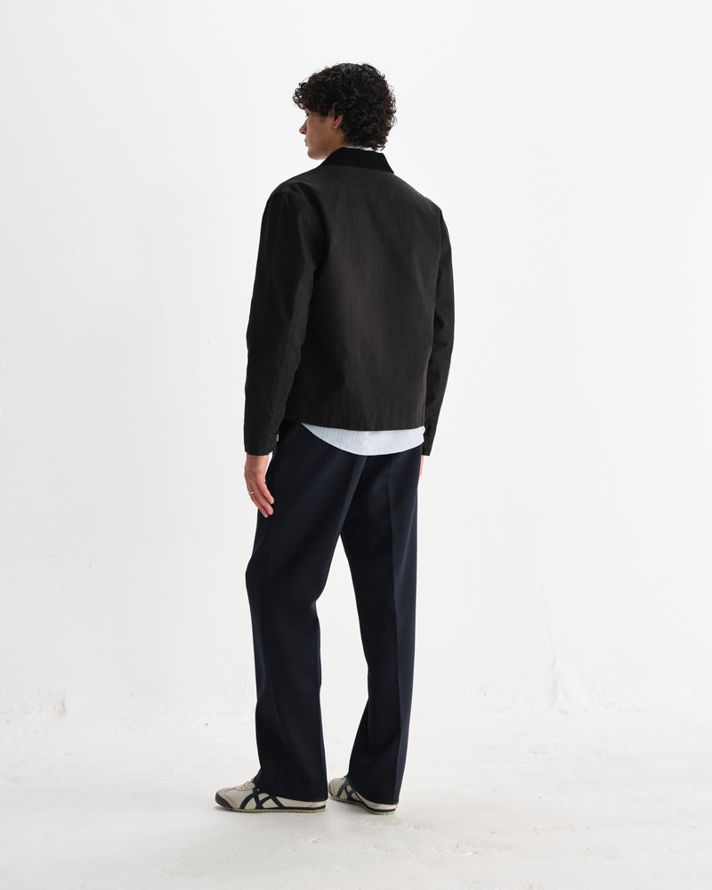 wax london men's Mason - Black Canvas Work Jacket