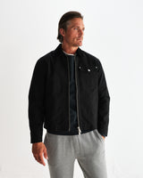 wax london men's Mason - Black Canvas Work Jacket
