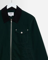 wax london men's Mason - Dark Green Peached Canvas Work Jacket