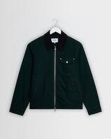 wax london men's Mason - Dark Green Peached Canvas Work Jacket