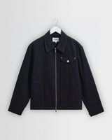 wax london men's Mason - Navy Peached Canvas Work Jacket