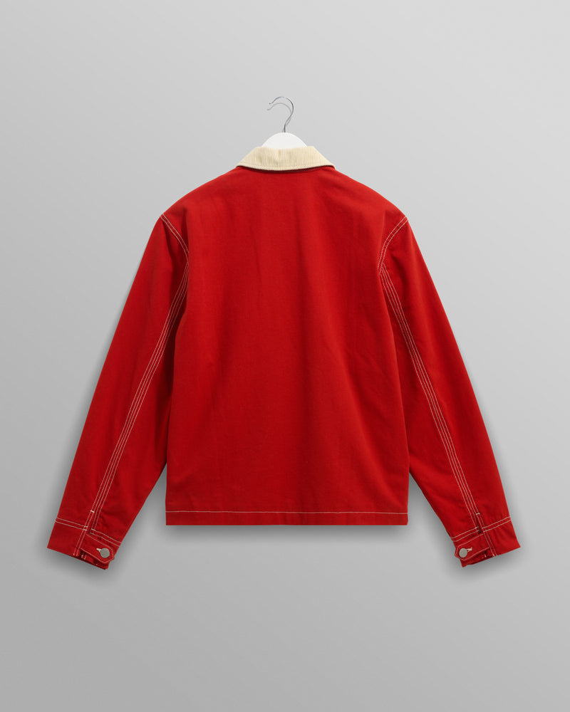 wax london men's Mason - Red Canvas Work Jacket