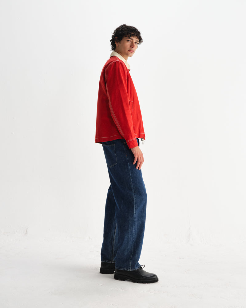 wax london men's Mason - Red Canvas Work Jacket