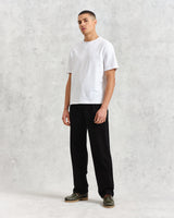 wax london Milo Trousers Black Cotton Twill