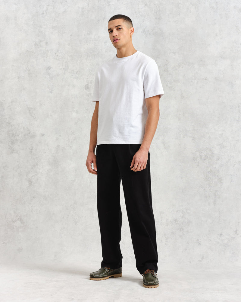 wax london Milo Trousers Black Cotton Twill