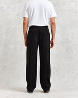 wax london Milo Trousers Black Cotton Twill