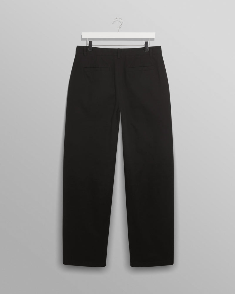 wax london Milo Trousers Black Cotton Twill