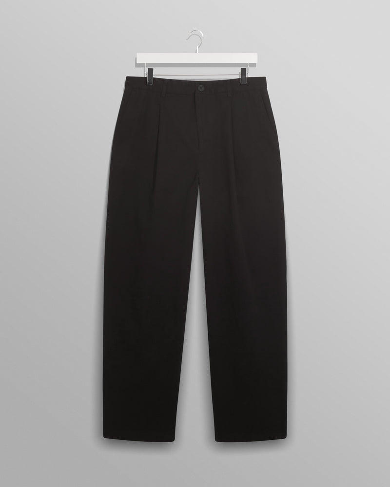 wax london Milo Trousers Black Cotton Twill