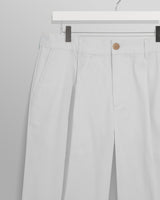 wax london Milo Trousers Off White Cotton Twill