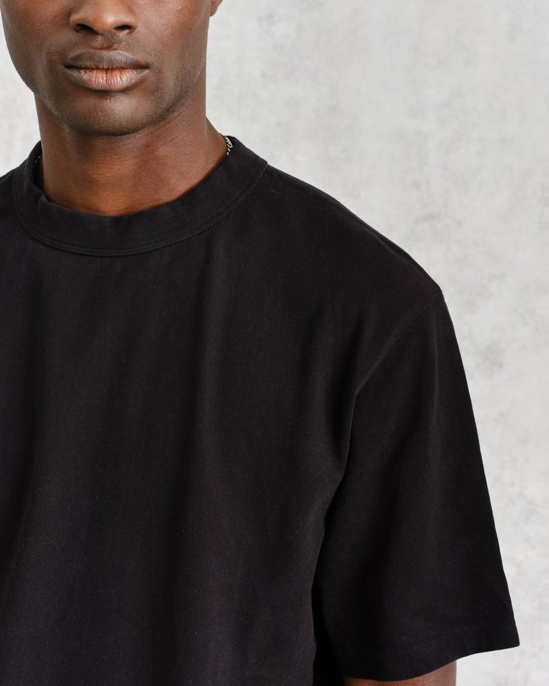 wax london Milton - Black Organic Compact Cotton T-Shirt