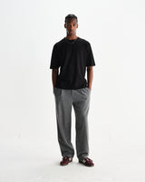 wax london men's Milton - Black Organic Compact Cotton T-Shirt
