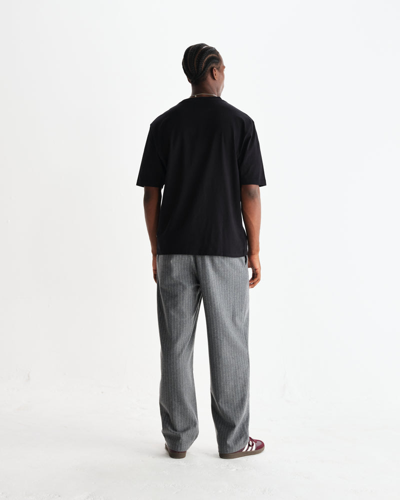 wax london men's Milton - Black Organic Compact Cotton T-Shirt
