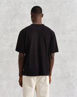 wax london Milton - Black Organic Compact Cotton T-Shirt