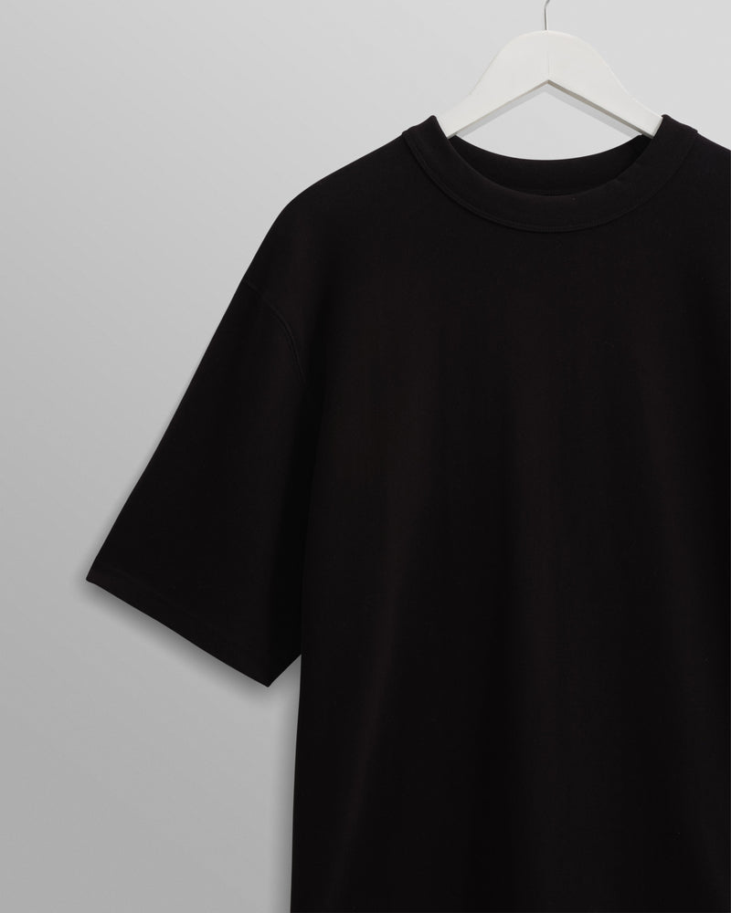 wax london men's Milton - Black Organic Compact Cotton T-Shirt