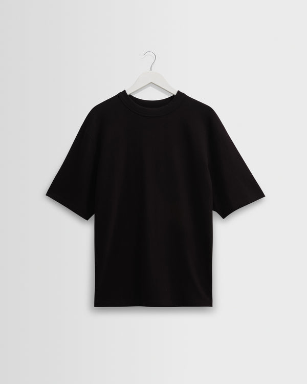wax london men's Milton - Black Organic Compact Cotton T-Shirt