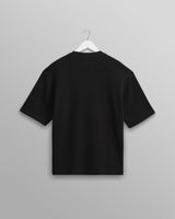 wax london men's Milton - Black Organic Waffle Cotton T-Shirt