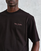 wax london men's Milton - Black Painted Beach Graphic Cotton T-Shirt