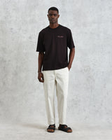 wax london men's Milton - Black Painted Beach Graphic Cotton T-Shirt