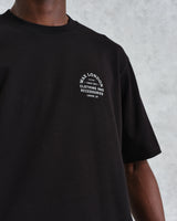 wax london men's Milton - Black Stacked Text Graphic Organic Cotton T-Shirt