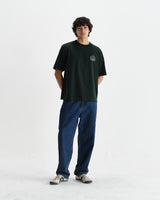 wax london men's Milton - Bottle Green Stacked Text Graphic Organic Cotton T-Shirt
