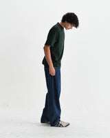 wax london men's Milton - Bottle Green Stacked Text Graphic Organic Cotton T-Shirt