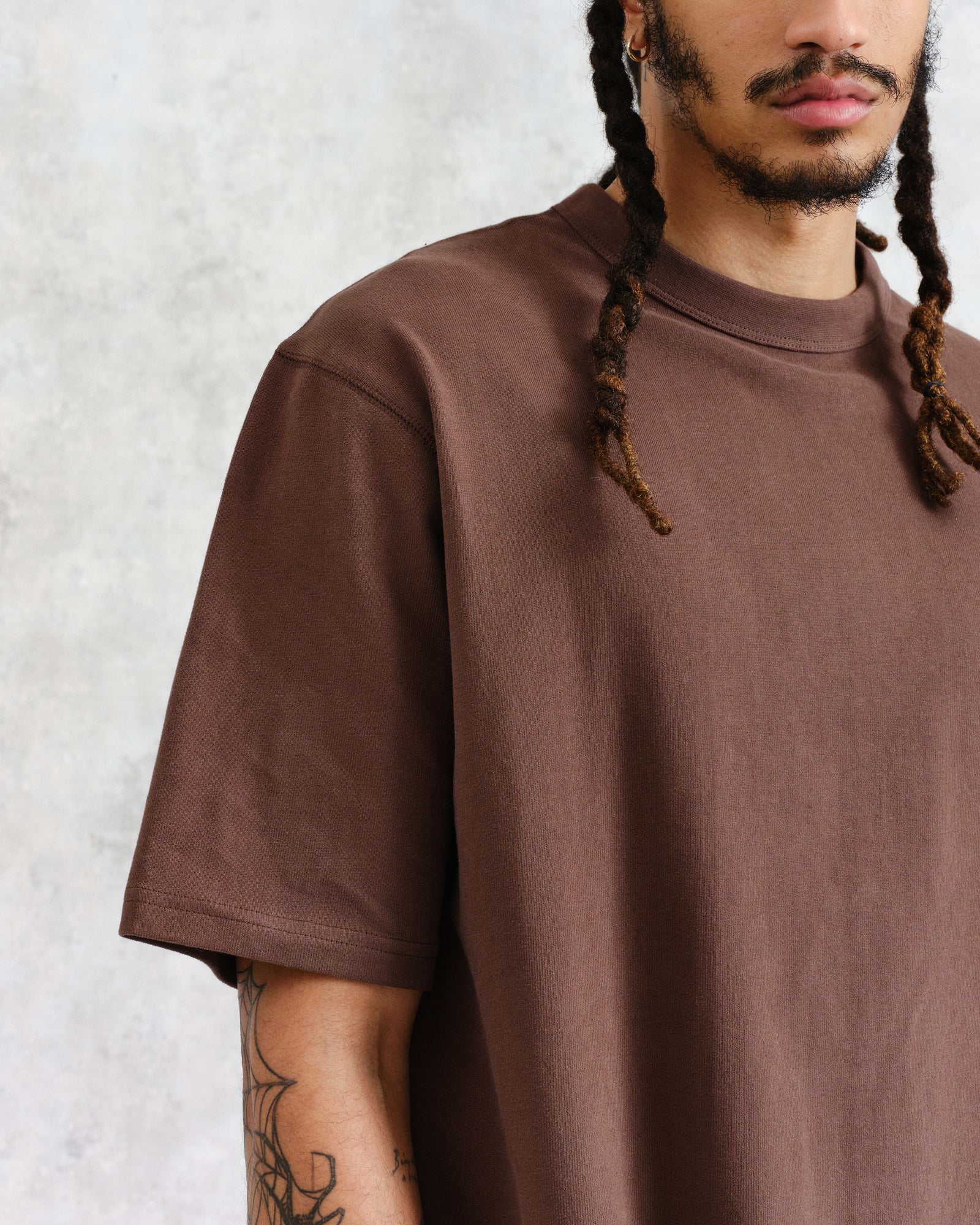Men's Brown Emerised Organic Cotton T-Shirt Wax London