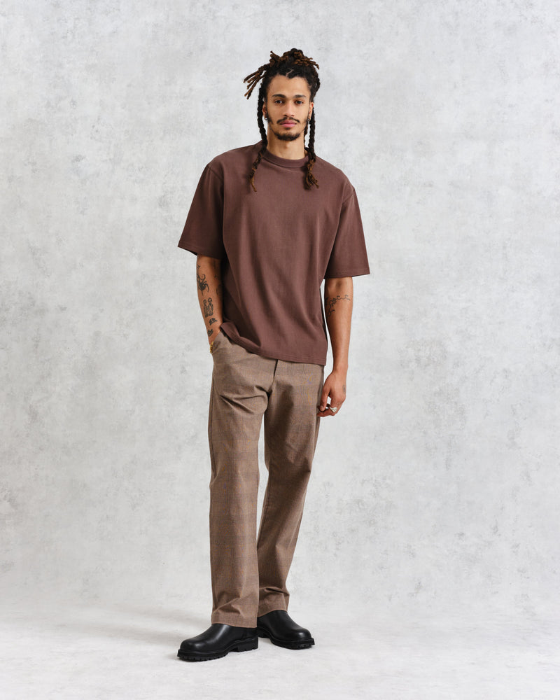 wax london Milton - Brown Emerised Organic Cotton T-Shirt