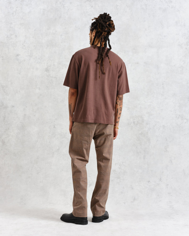 wax london Milton - Brown Emerised Organic Cotton T-Shirt