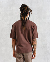 wax london Milton - Brown Emerised Organic Cotton T-Shirt