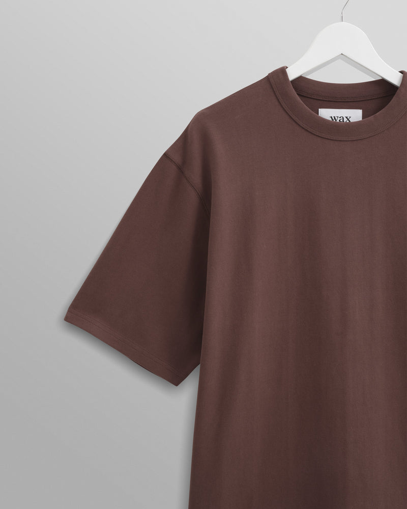 wax london Milton - Brown Emerised Organic Cotton T-Shirt