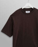 wax london men's Milton - Dark Brown Organic Emorised Cotton T-Shirt