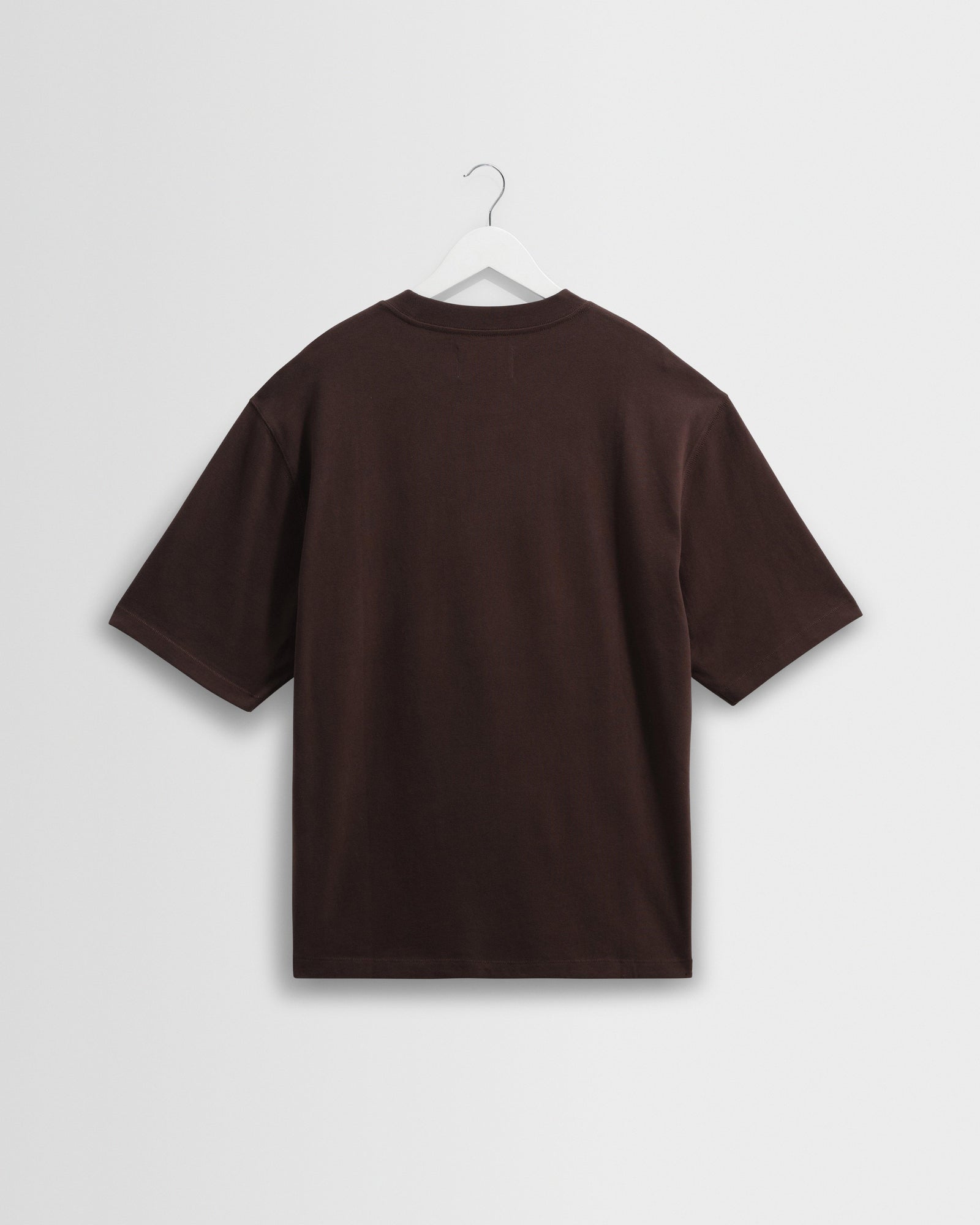 Men's Dark Brown Organic Emorised Cotton T-Shirt | Wax London