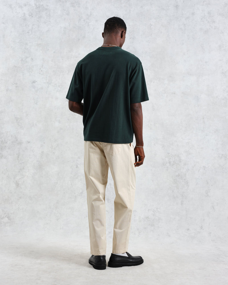 wax london Milton - Dark Green Emerised Organic Cotton T-Shirt