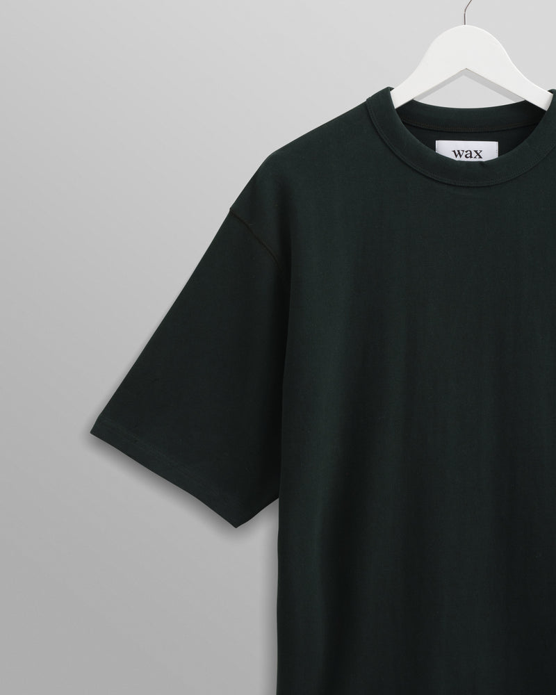 wax london Milton - Dark Green Emerised Organic Cotton T-Shirt