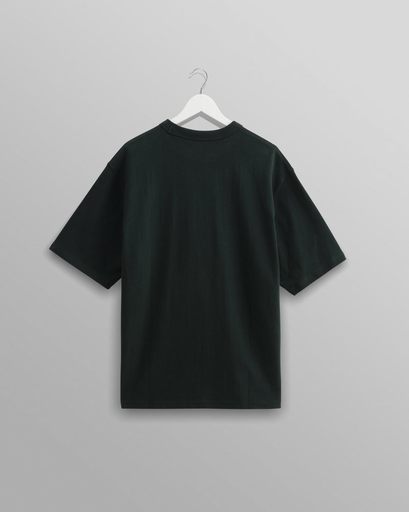 wax london Milton - Dark Green Emerised Organic Cotton T-Shirt