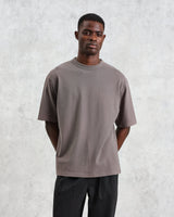 wax london Milton - Dark Grey Emerised Organic Cotton T-Shirt