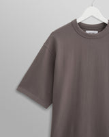 wax london Milton - Dark Grey Emerised Organic Cotton T-Shirt