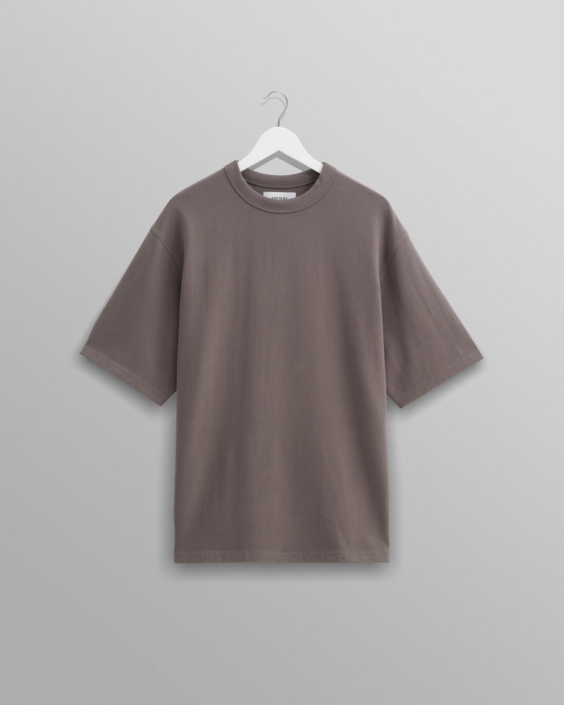 wax london Milton - Dark Grey Emerised Organic Cotton T-Shirt