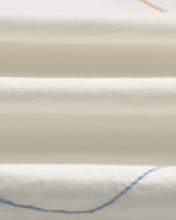 wax london men's Milton - Ecru Organic Cotton Embroidered Shapes T-Shirt