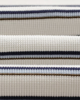 wax london men's Milton - Ecru Organic Stripe Waffle Cotton T-Shirt