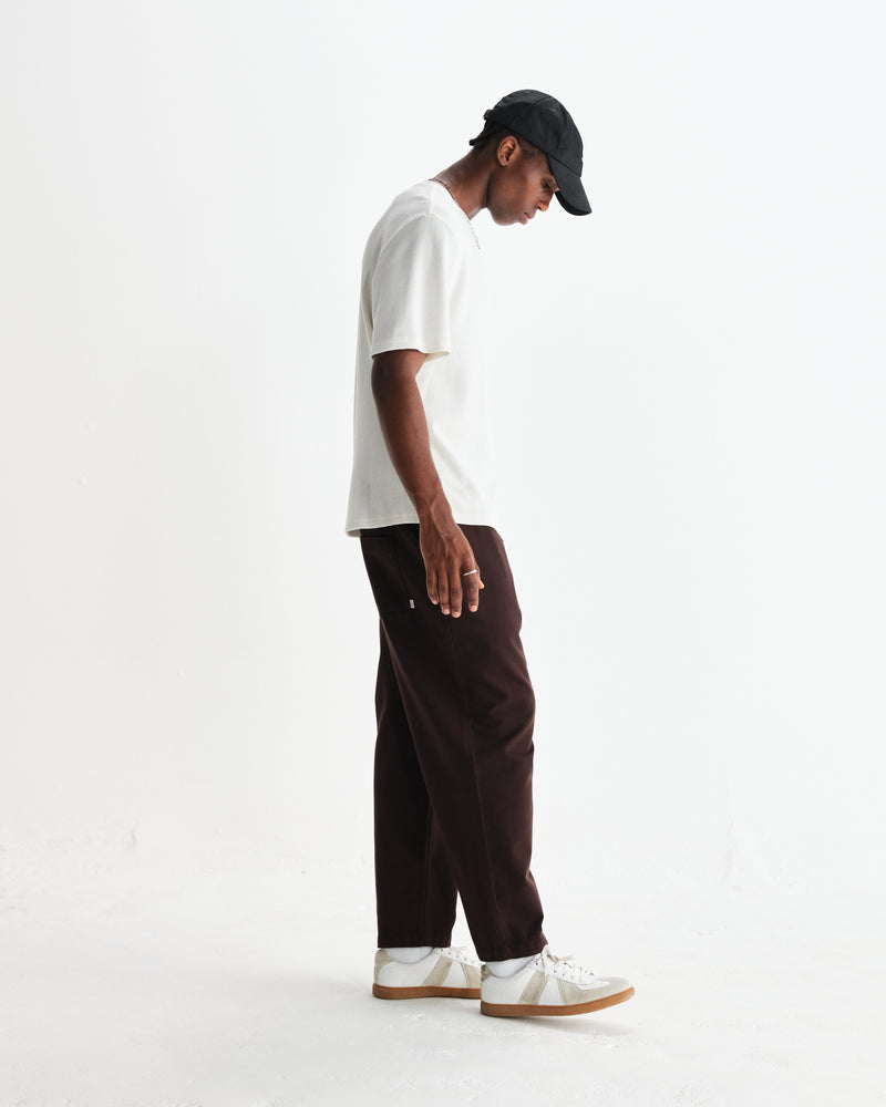 wax london men's Milton - Ecru Organic Waffle Cotton T-Shirt
