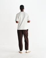 wax london men's Milton - Ecru Organic Waffle Cotton T-Shirt