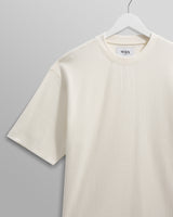 wax london men's Milton - Ecru Organic Waffle Cotton T-Shirt