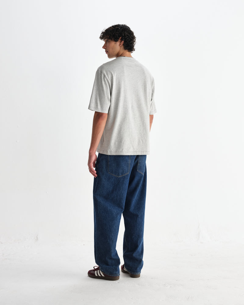 wax london men's Milton - Grey Marl Organic Compact Cotton T-Shirt