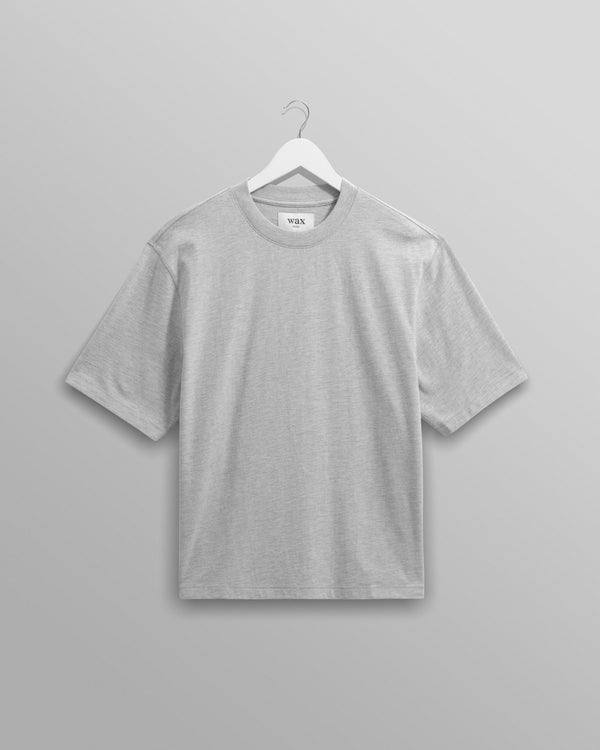 wax london men's Milton - Grey Marl Organic Compact Cotton T-Shirt