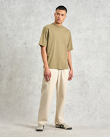 wax london Milton - Khaki Green Organic Compact Cotton T-Shirt