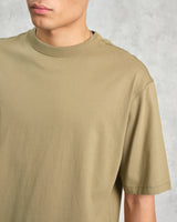 wax london Milton - Khaki Green Organic Compact Cotton T-Shirt