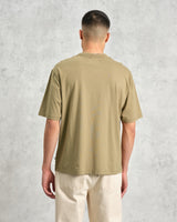 wax london Milton - Khaki Green Organic Compact Cotton T-Shirt