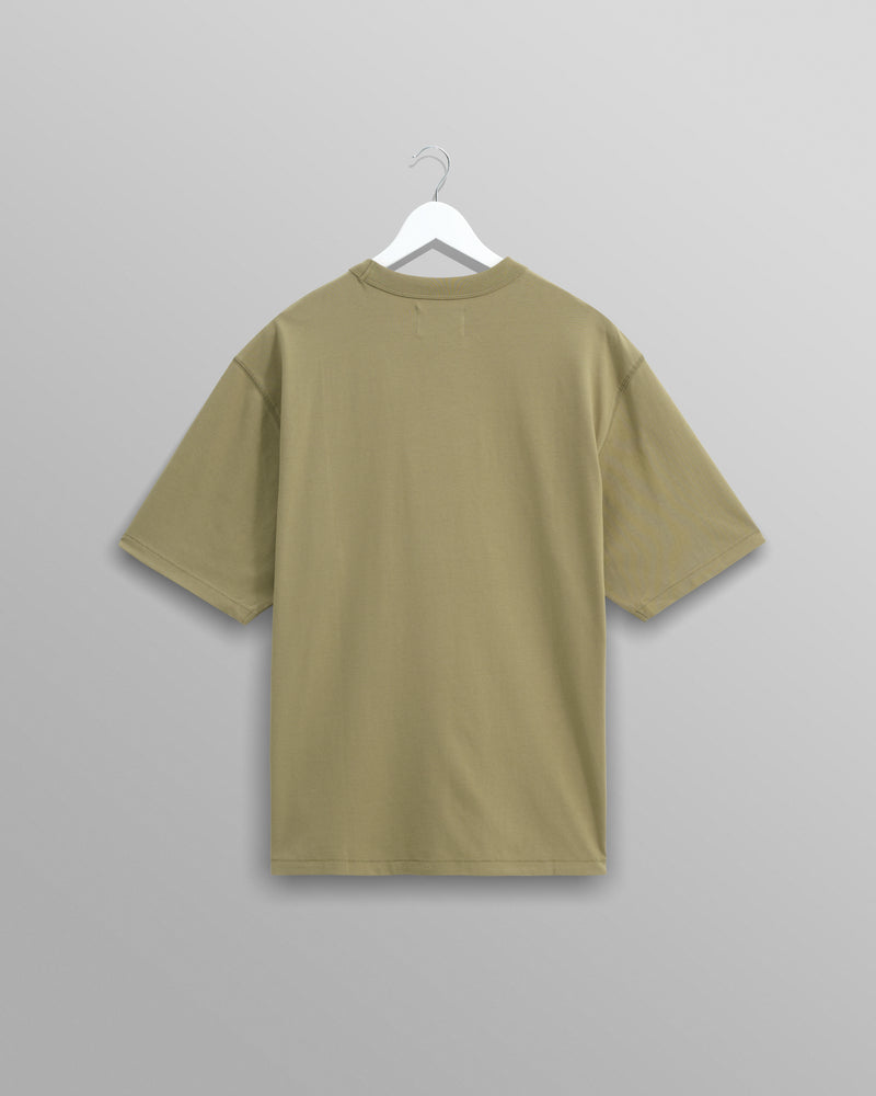 wax london Milton - Khaki Green Organic Compact Cotton T-Shirt